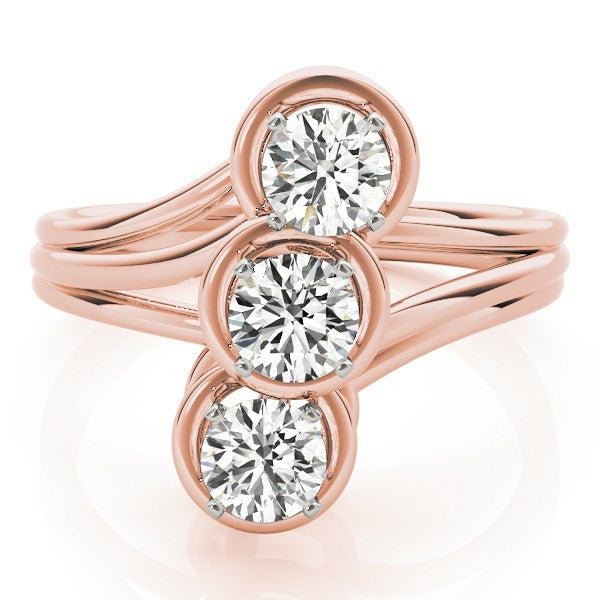 0.50Ct - 2.00Ct DE/VS Lab Grown Round Diamond Trilogy Engagement Ring Platinum