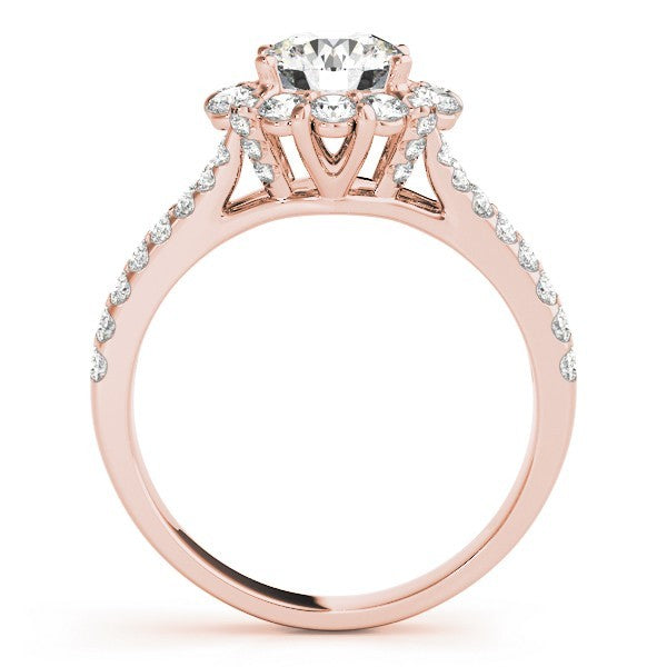 2.00Ct DE/VS Lab Grown Round Diamond Halo Engagement Ring 18K White Gold