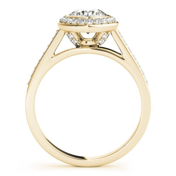 2.00 Carat DE/VS Lab Grown Round Cut Diamond Halo Engagement Ring 18K White Gold