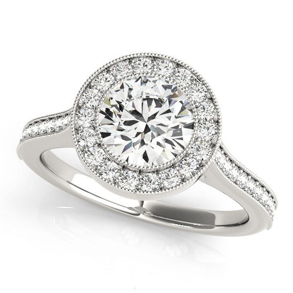 Lab-Grown Diamond Halo Engagement Ring in 18K Rose Gold