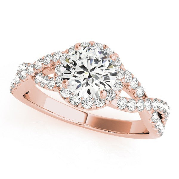 2.00Ct Lab Grown Round Diamond Halo Engagement Ring 18K Yellow Gold