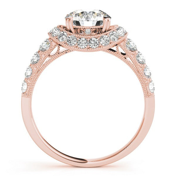 2.00 Ct DE/VS Lab Grown Round Diamond Halo Engagement Ring 18K Yellow Gold