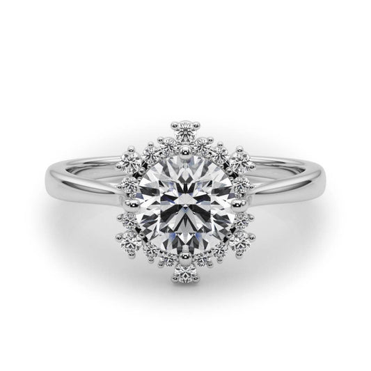 Lab-Grown Diamond Halo Engagement Ring in Platinum UK Hallmarked