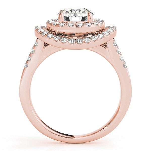 2.00Ct Lab Grown Round Diamond Halo Engagement Ring 18K Yellow Gold