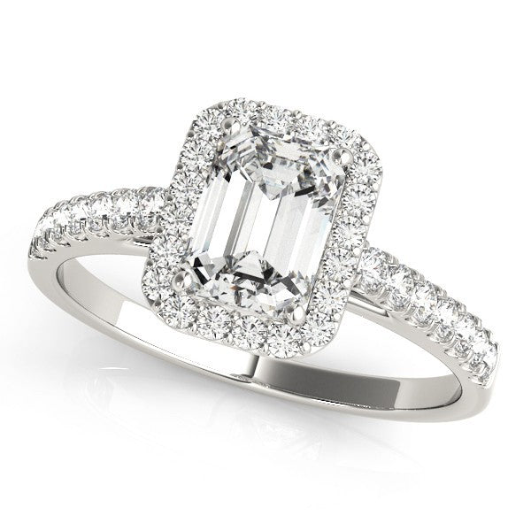 2.00Ct DE/VS Lab Grown Emarald Diamond Halo Engagement Ring Platinum