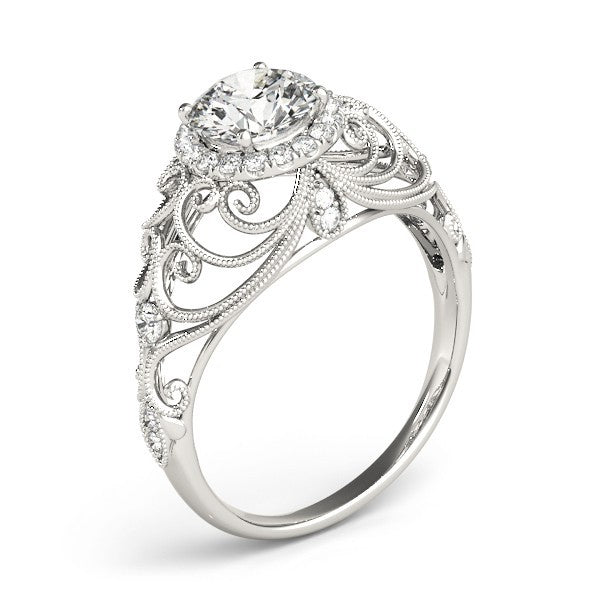 2.00Ct DE/VS Lab Grown Round Diamond Halo Engagement Ring 18K Rose Gold