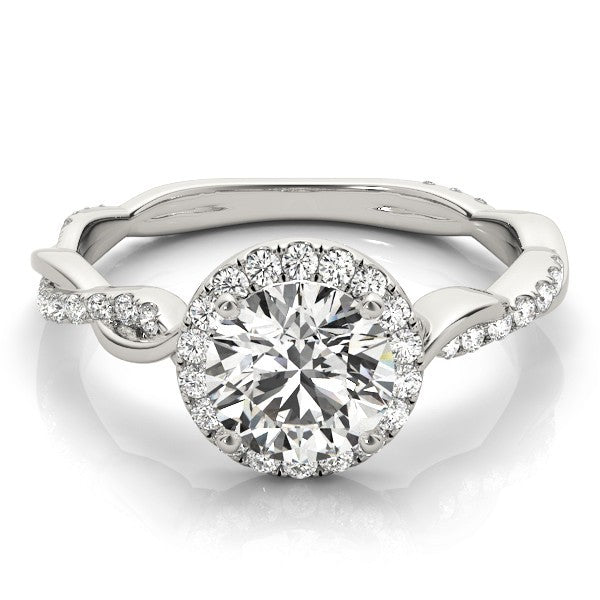 Lab-Grown Diamond 2.00 CT DE/VS Halo Engagement Ring in Platinum.