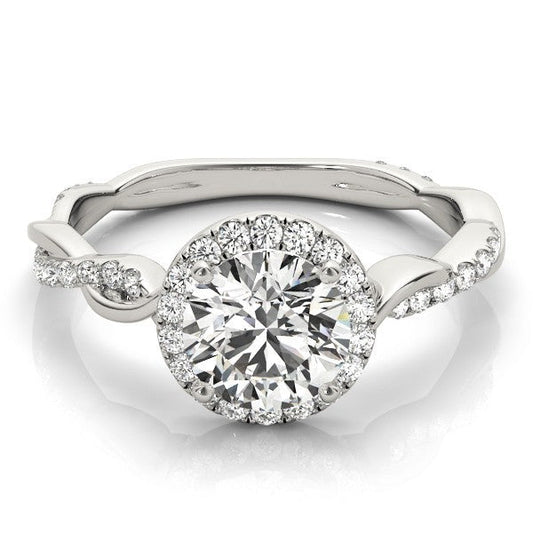 Lab-Grown Diamond 2.00 CT DE/VS Halo Engagement Ring in Platinum.