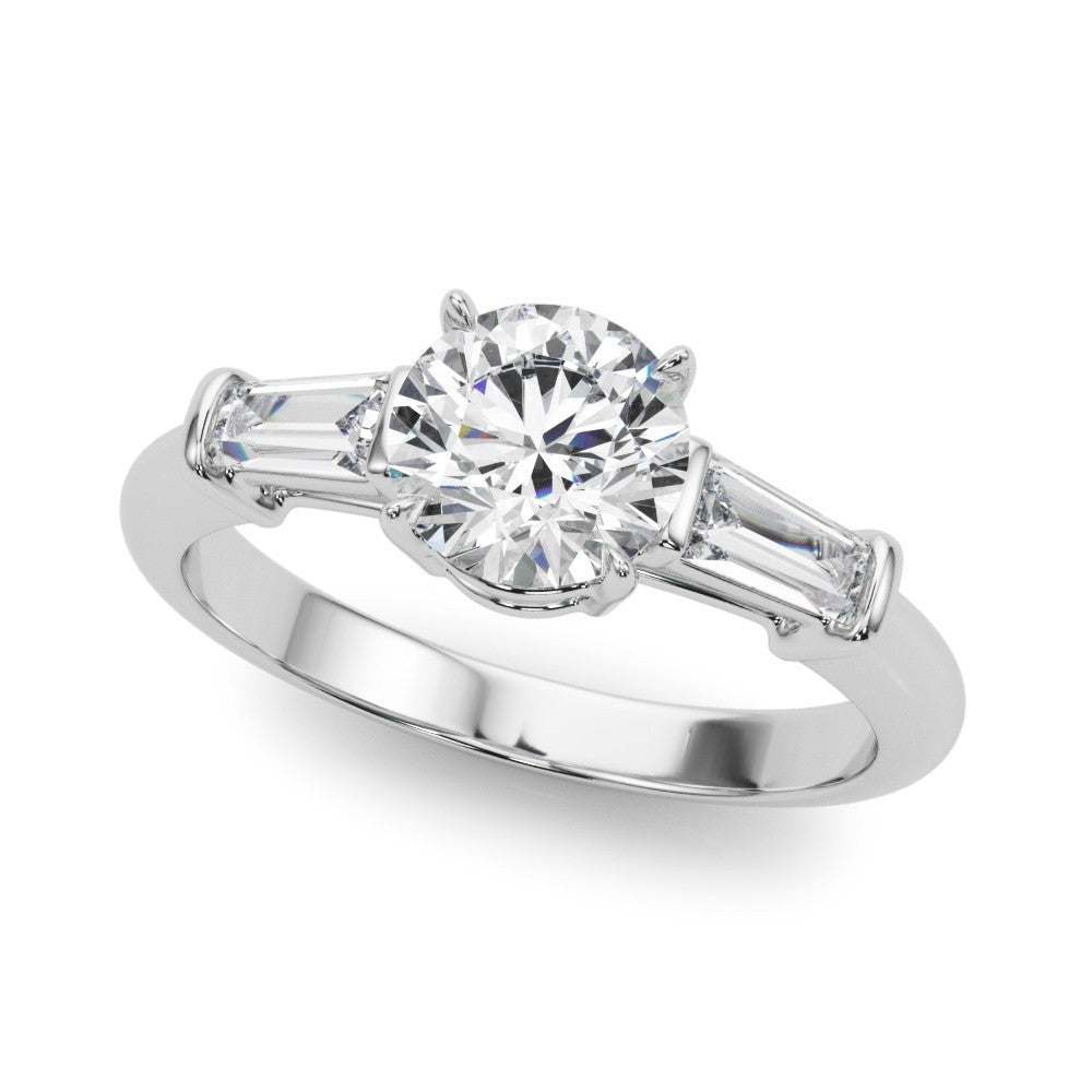 Lab-Grown Round Diamond 3 Stone Engagement Ring 18K Yellow Gold 2CT DE/VS