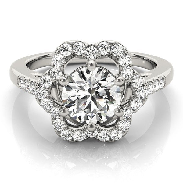 2.00Ct Lab Grown Round Diamond Halo Engagement Ring 18K Yellow Gold
