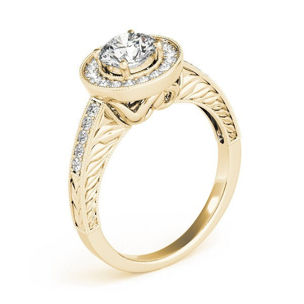 2.00 Carat DE/VS Lab Grown Round Cut Diamond Halo Engagement Ring 18K White Gold