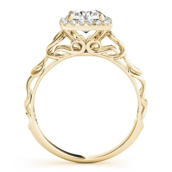 Lab-Grown Diamond Halo Engagement Ring in 18K Yellow Gold